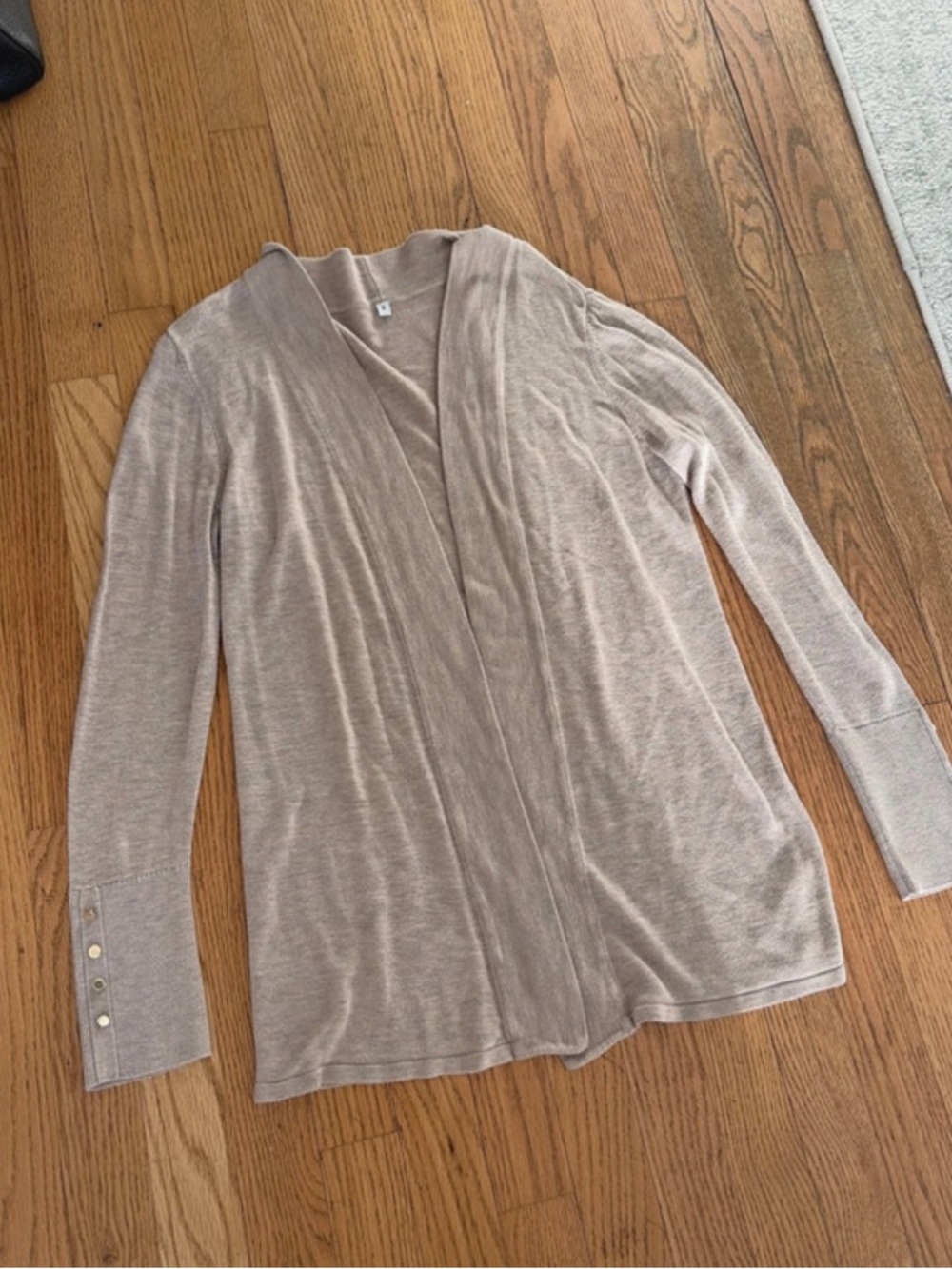 Light Taupe Open Front Cardigan